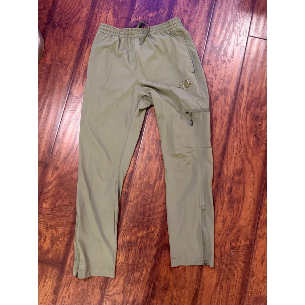 New Balance Pants Mens Small Olive Green Cargo Zippered Ankle Athletic